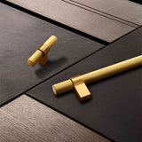 Solid Brass Gold Knurled Hardware Kitchen Cabinet Pulls