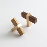Square Wooden Walnut Kitchen Cabinet Handle