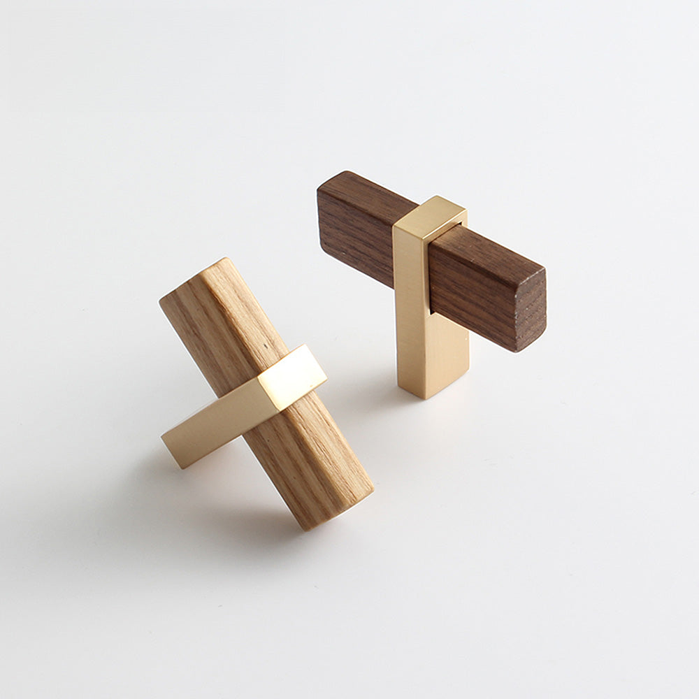 Square Wooden Walnut Kitchen Cabinet Handle