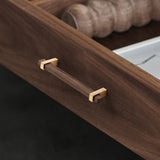 Square Wooden Walnut Kitchen Cabinet Handle