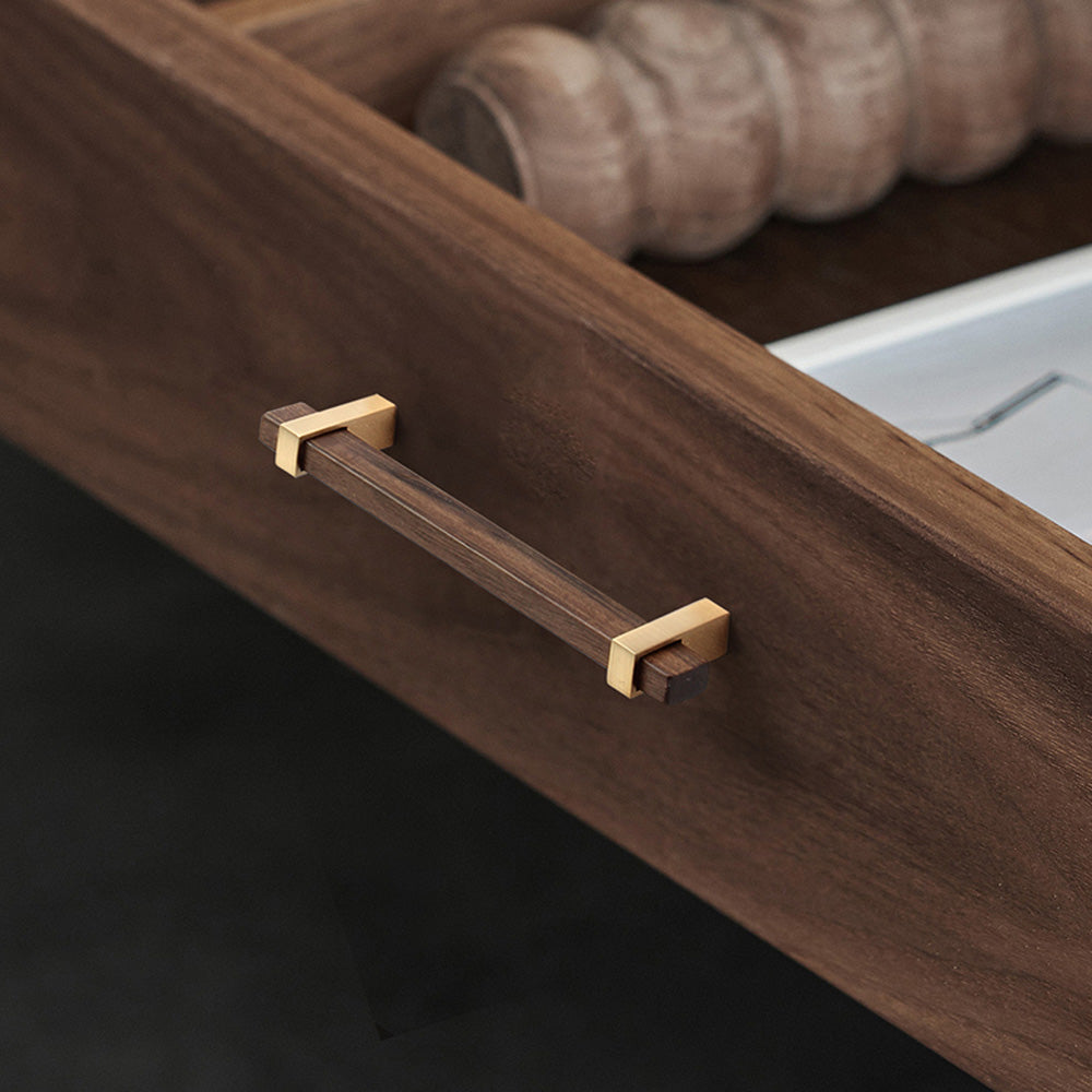 Square Wooden Walnut Kitchen Cabinet Handle