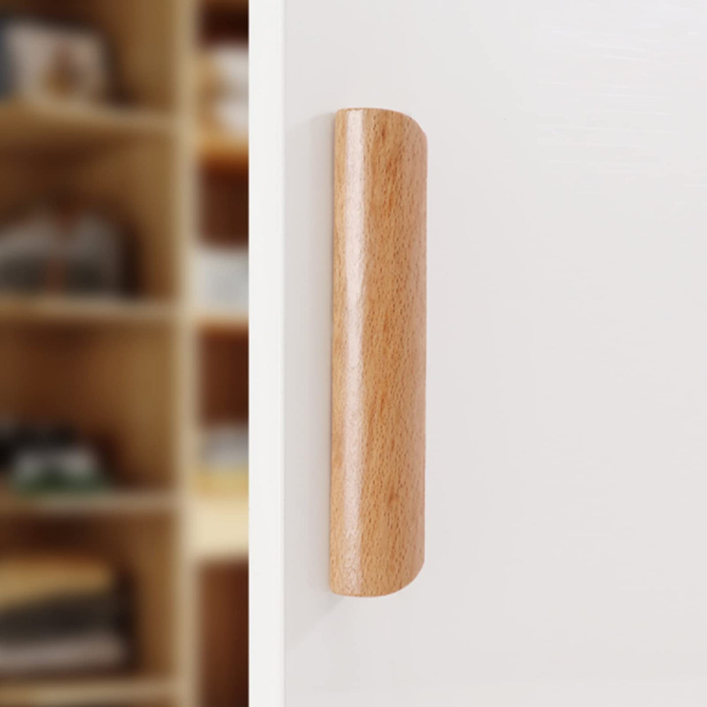 Morden Solid Wood Cabinet Drawer Pulls Wardrobe Handles Knobs for Home