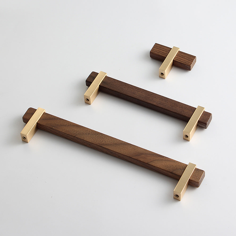 Square Wooden Walnut Kitchen Cabinet Handle