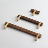 Square Wooden Walnut Kitchen Cabinet Handle