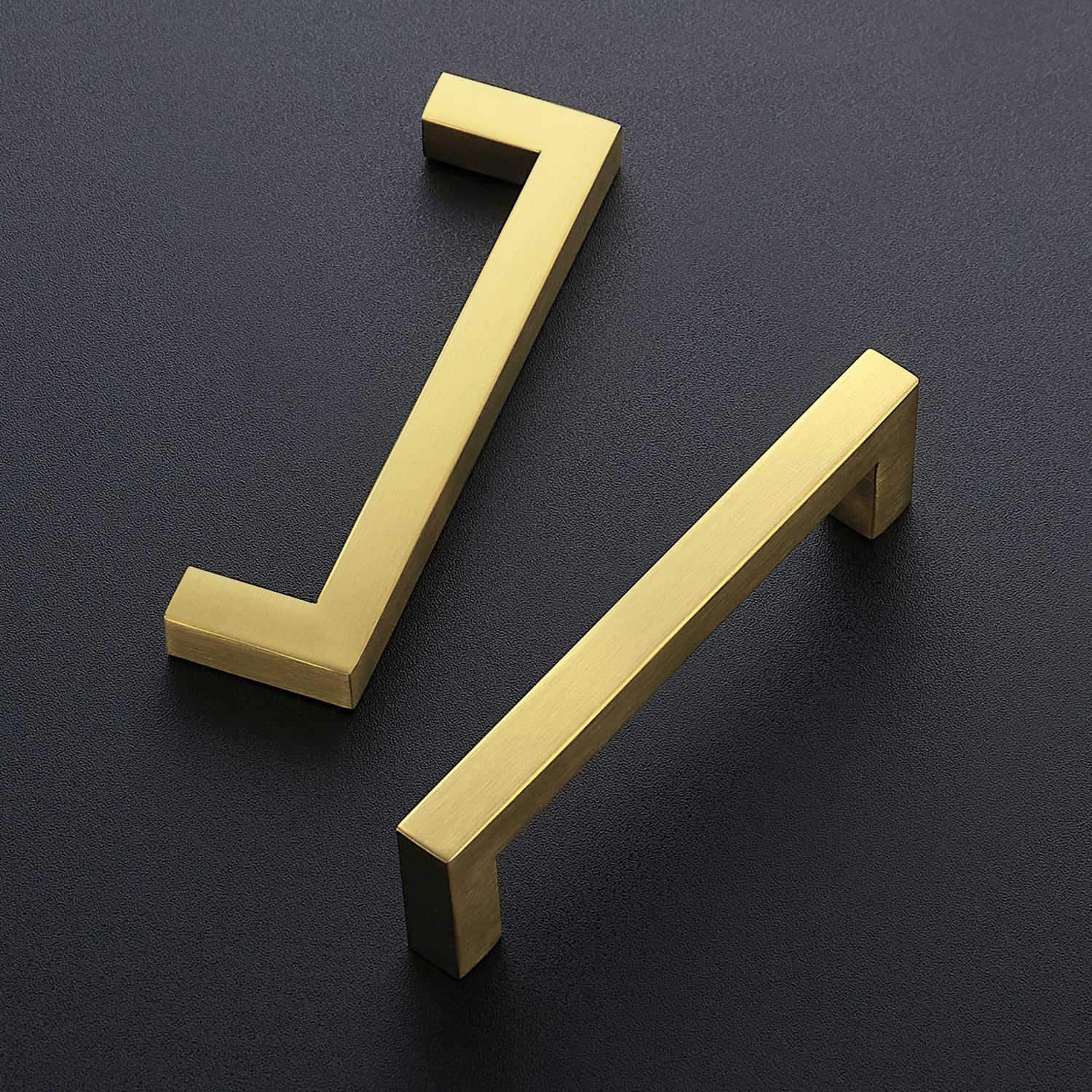 Brushed Brass Kitchen Handles Square Drawer Pulls