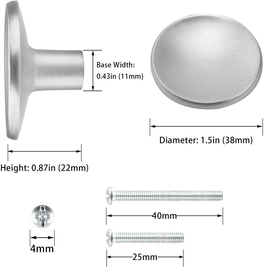 Round Solid Cabinet Drawer Knobs for Cupboard Hardware