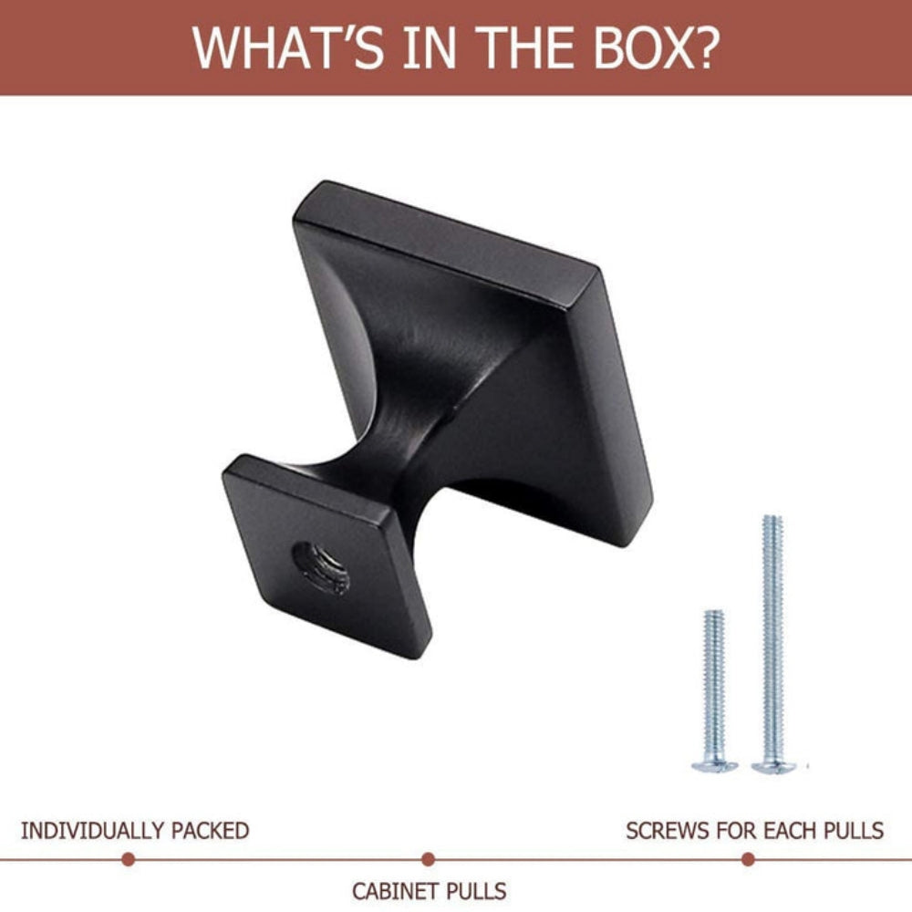 Square Zinc Alloy Kitchen Cabinet Knobs