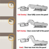 Cabinet Hinges Soft Close Hinges For Frameless Kitchen Cabinets Door 1.2mm Thickness Stainless Steel Nickel Plated Finish