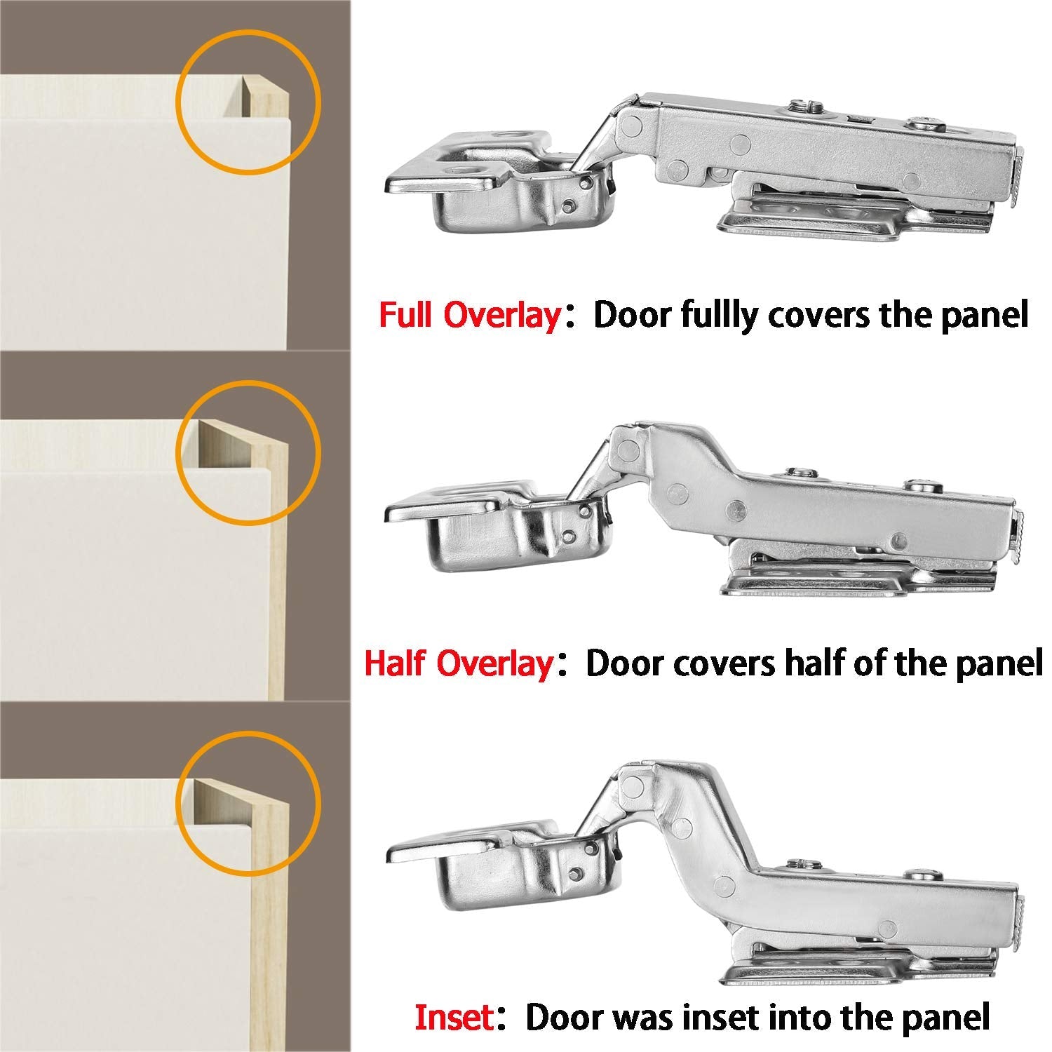 Cabinet Hinges Soft Close Hinges For Frameless Kitchen Cabinets Door 1.2mm Thickness Stainless Steel Nickel Plated Finish