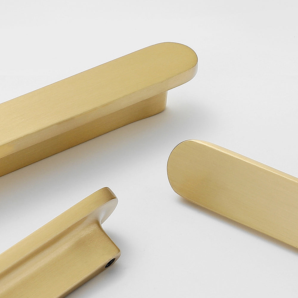 Rounded Edges Solid Brass Kitchen Cabinet Handles