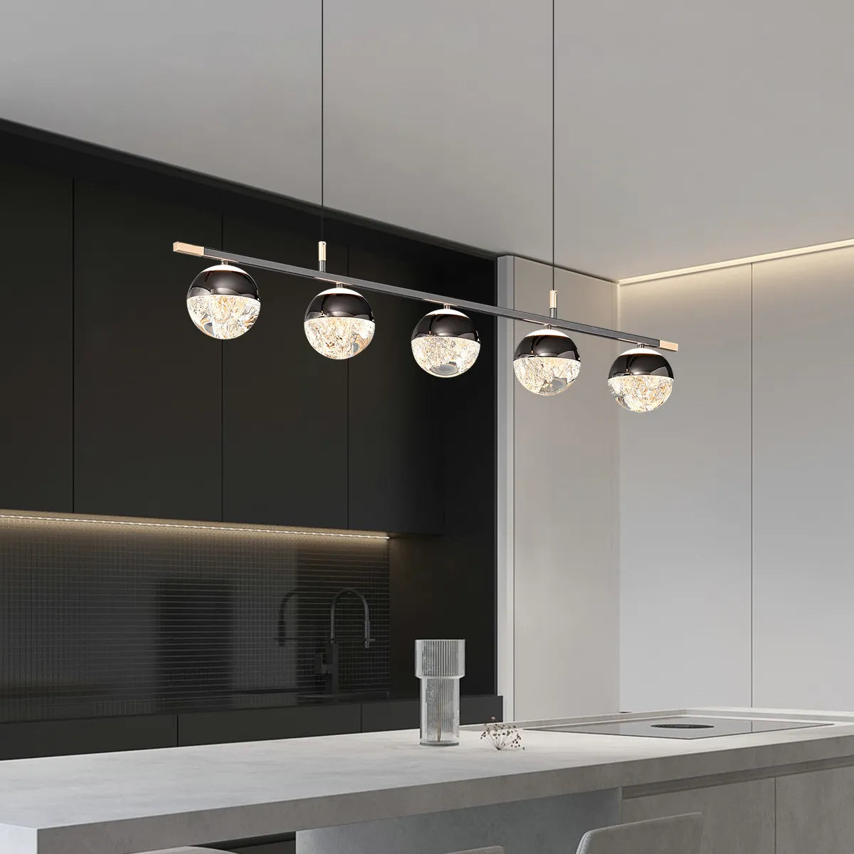 Pearl black acrylic chandelier