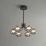 Smoked glass round pendant lamp