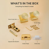 Privacy Square Door Knobs for Doors Bathroom Bedroom