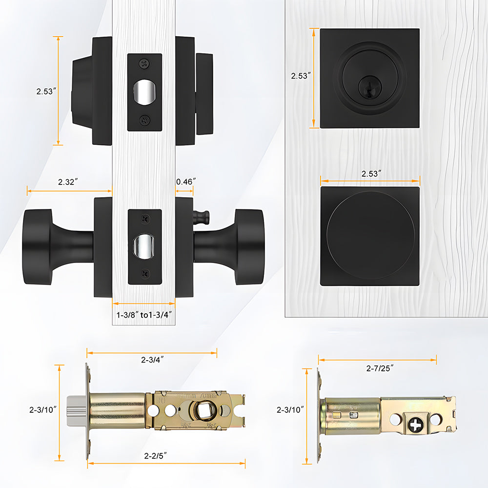 Exterior Enrty Door Knobs Locks Set with Deadbolt