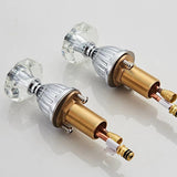 Retro Crystal Handles 3 Holes Widespread Bathroom Faucet