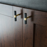 Nordic Black Mesh Knurled Brass Handle Simple Cabinet Wardrobe Pulls