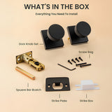 Privacy Square Door Knobs for Doors Bathroom Bedroom