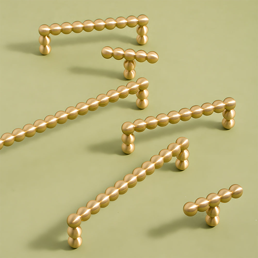 Vintage Spherical Brass Cabinet Handles