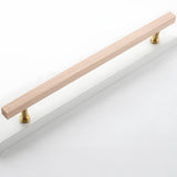 Brass Base Wooden Square Cabinet Handles