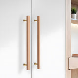 Brass Base Wooden Square Cabinet Handles