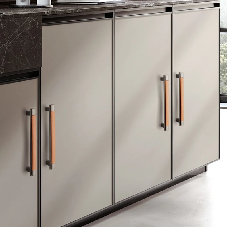 Retro Brown Leather Drawer Handles