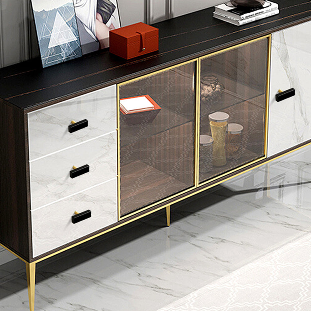 Nordic Light Luxury Marble Brass Square Cabinet Handles