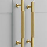 Modern Solid Brass Striped Bar Cabinet and Drawer Pulls