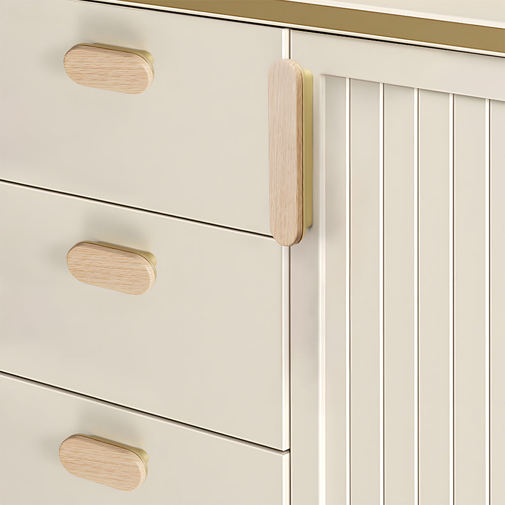 Removable Round Cabinet Wardrobe Door Wooden Handles