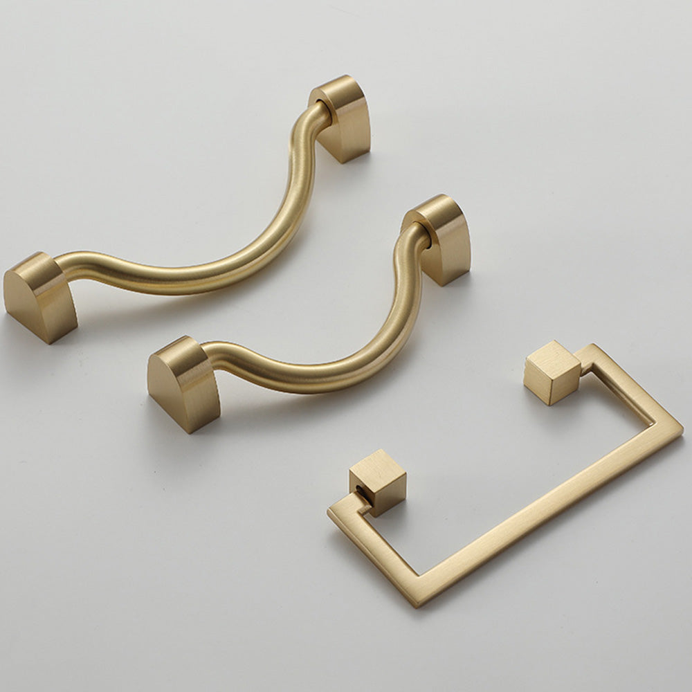 Modern Brass Drawer Handles Drop Bail Pulls Kitchen Cabinet Handles