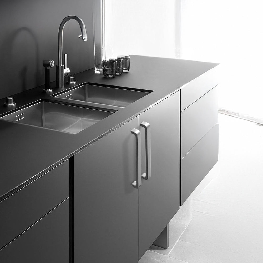 Contemporary Black Aluminum Alloy Kitchen Cabinet Handles