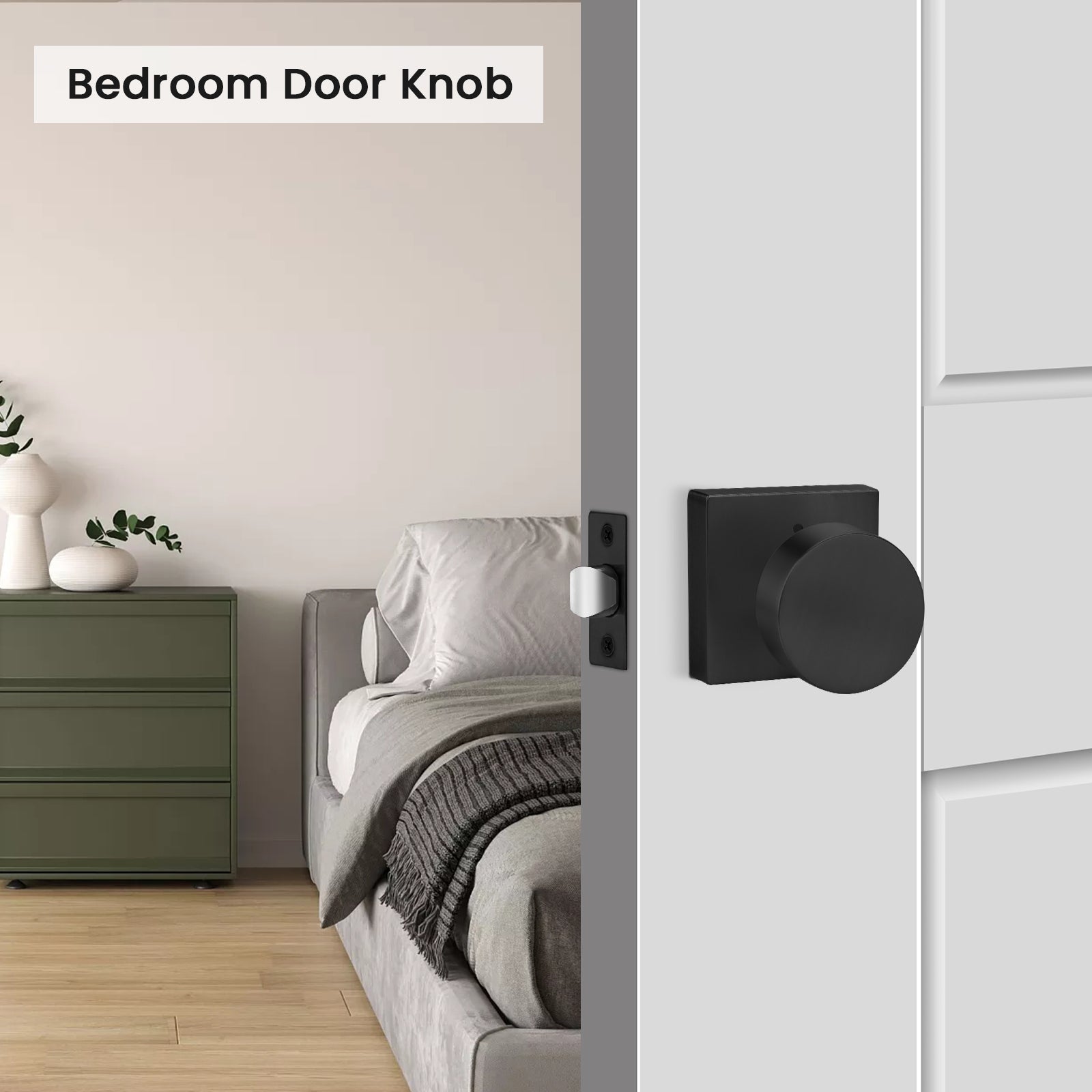 Zinc Alloy Square Passage Interior Door Knobs for Bedroom