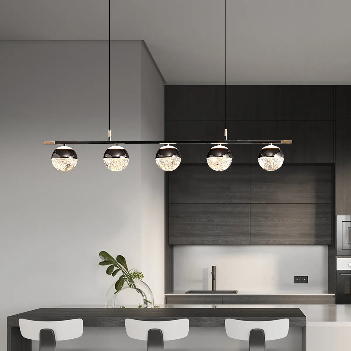 Pearl black acrylic chandelier