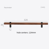 Stylish and Durable Walnut Brass Cabinet Handles