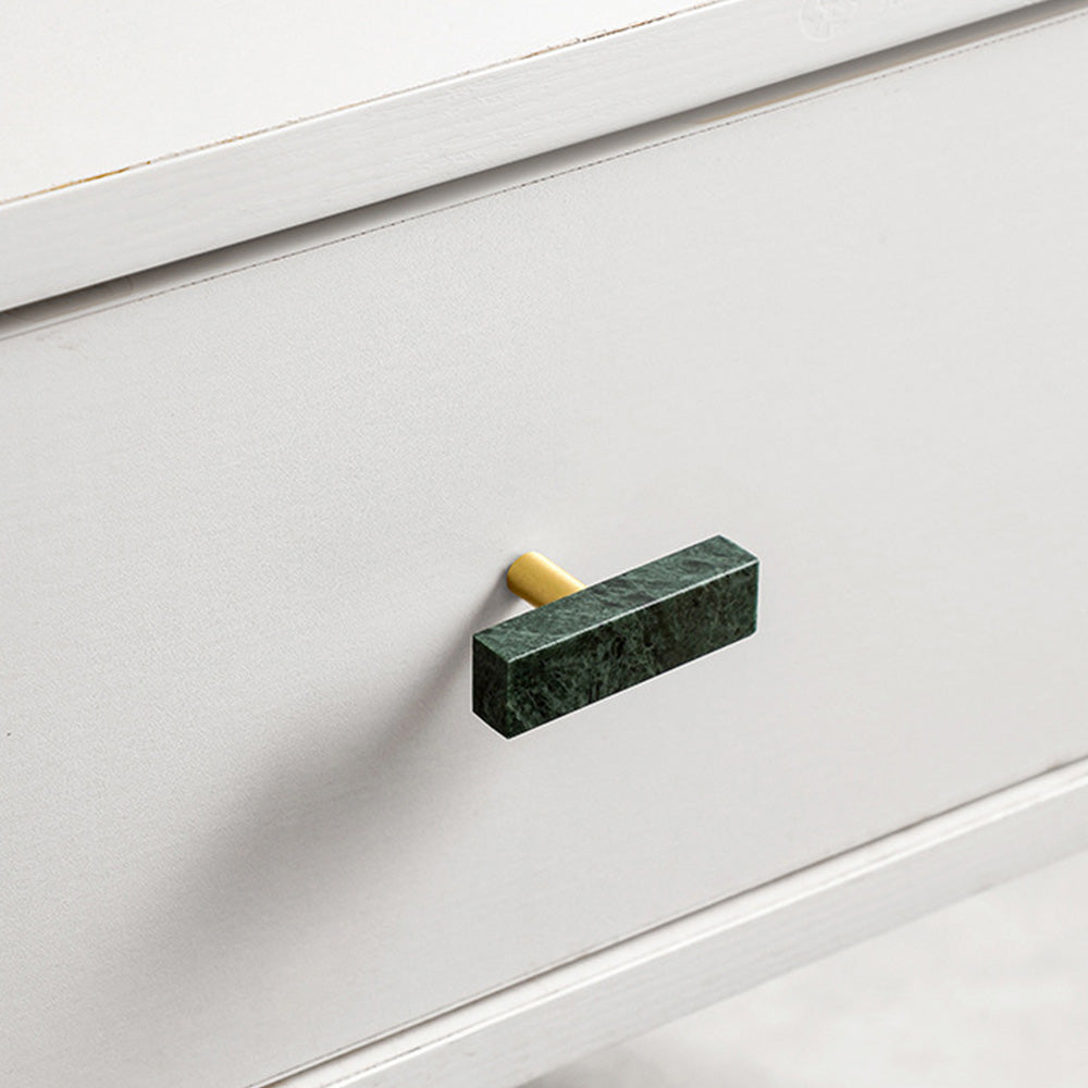 Nordic Light Luxury Marble Brass Square Cabinet Handles