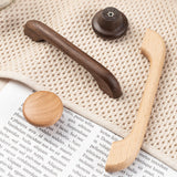 Long Solid Wood Finished Curved Arch Round Cabinet Handle for Kitchen