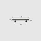 Modern Solid Thickened Zinc Alloy Square Stripe Cabinet and Drawer Handles