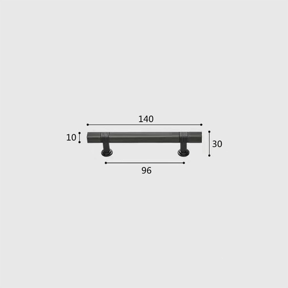 Modern Solid Thickened Zinc Alloy Square Stripe Cabinet and Drawer Handles