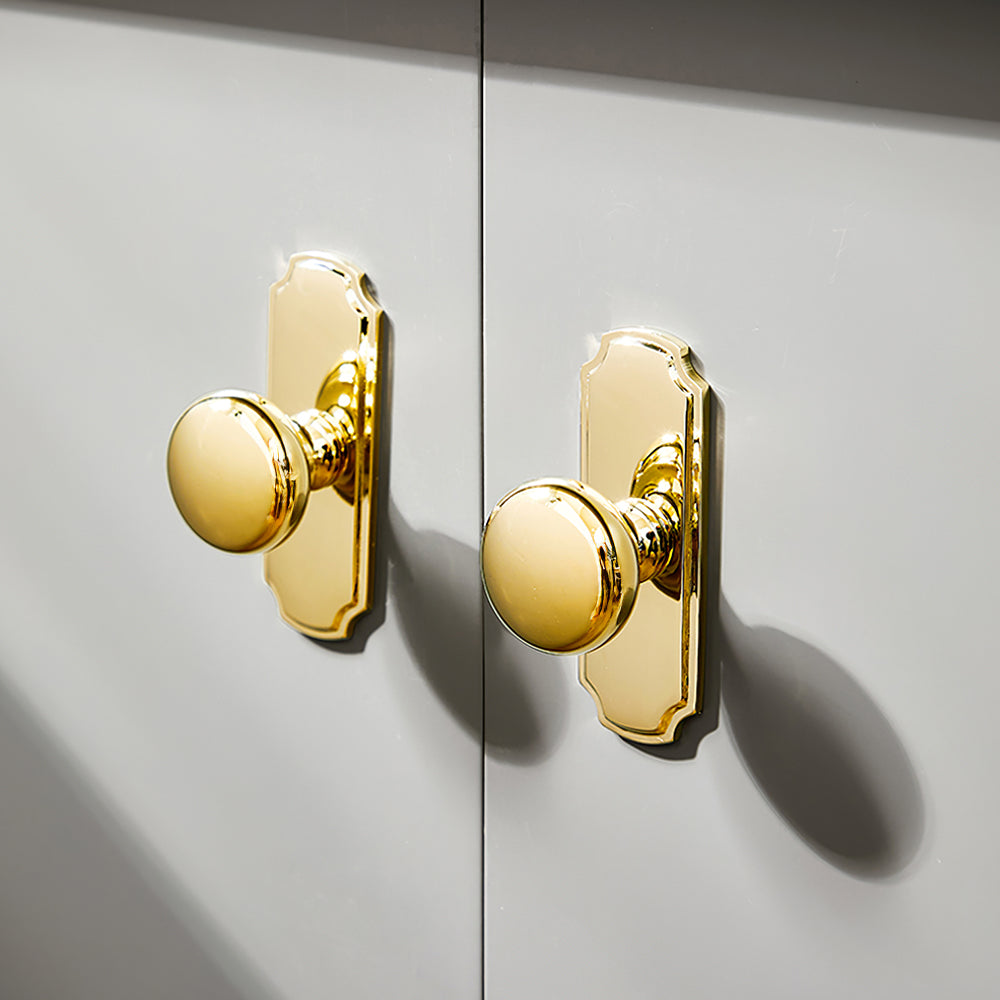 Beautify Holes Gold Kitchen Cabinets knobs with Backplate