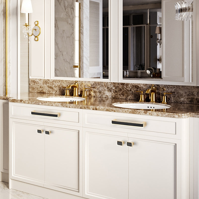 Luxury Zinc Alloy Black Gold Cabinet Handles
