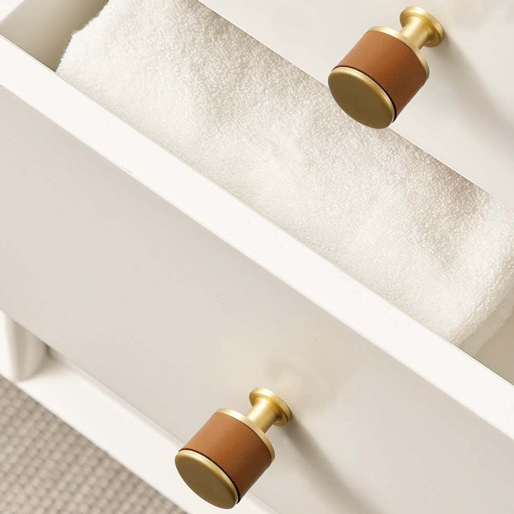 Cowhide Pure Brass Modern Simple Drawer Cabinet Handle