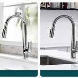 Deck Mounted Pull Out Hot Cold Mixer Kitchen Sink Faucet