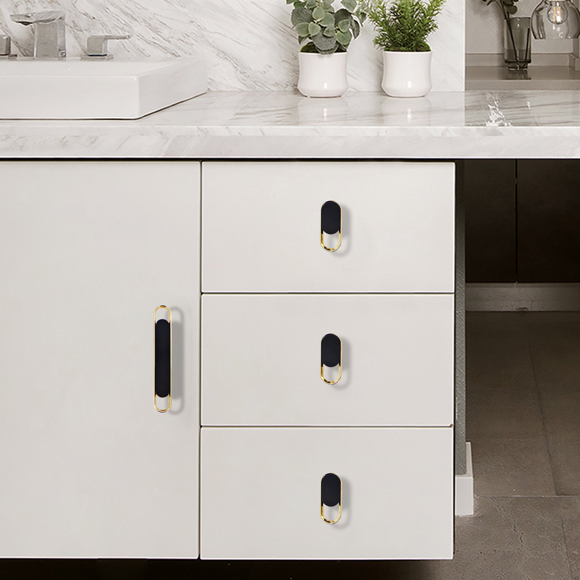 Modern Gold Chrome Kitchen Cabinet Handle and Knobs