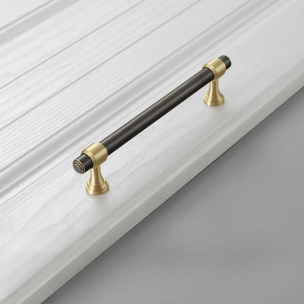 Brown & Silver Modern Brass Cabinet Drawer Handles