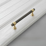 Brown & Silver Modern Brass Cabinet Drawer Handles