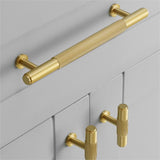 Modern Solid Brass Striped Bar Cabinet and Drawer Pulls