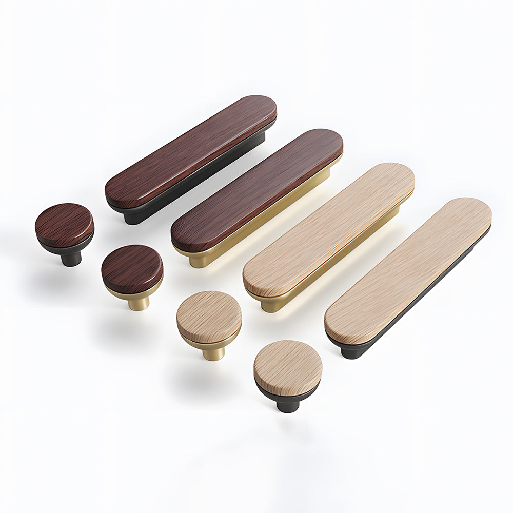 Removable Round Cabinet Wardrobe Door Wooden Handles