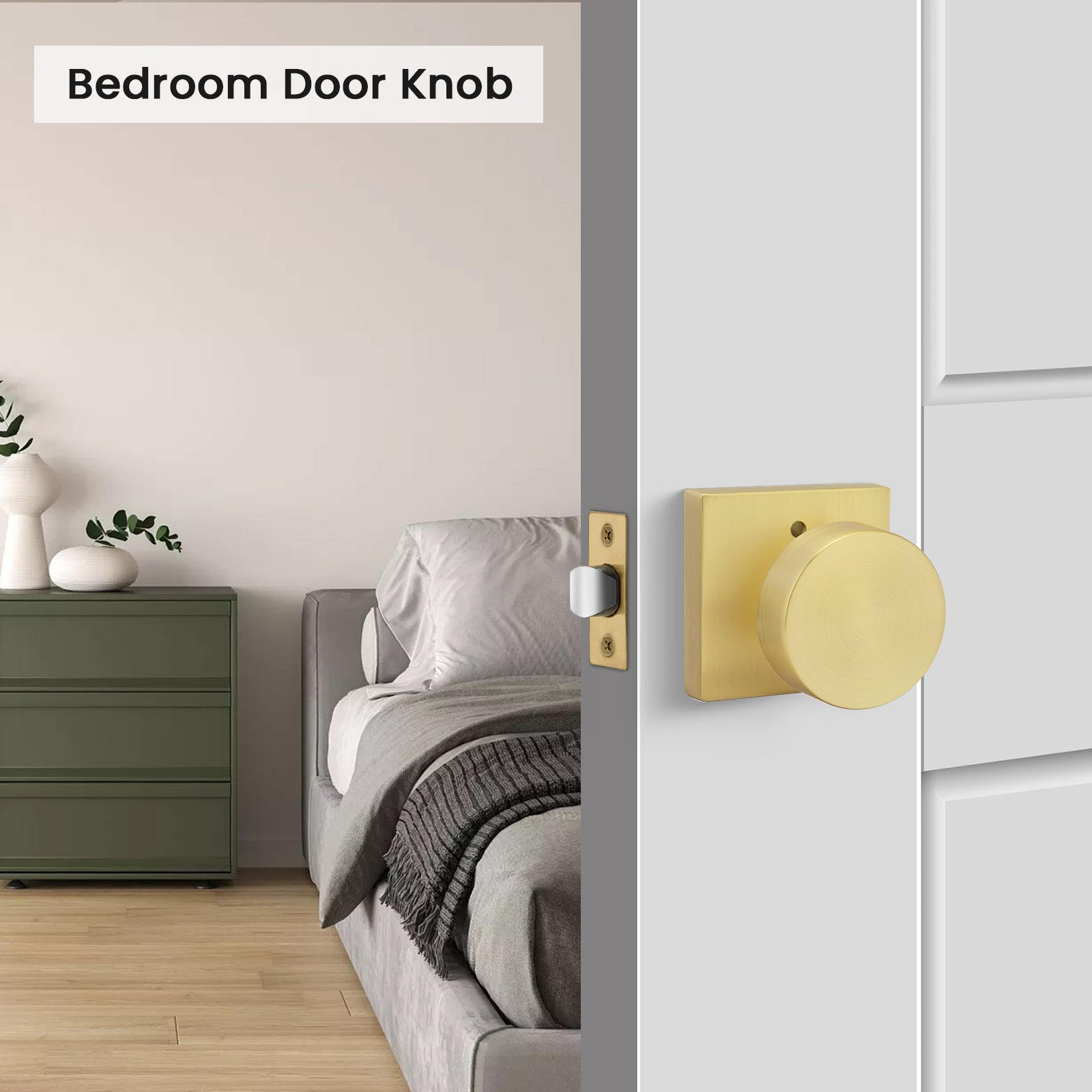 Zinc Alloy Square Passage Interior Door Knobs for Bedroom