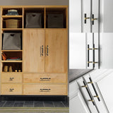 Nordic Black Mesh Knurled Brass Handle Simple Cabinet Wardrobe Pulls
