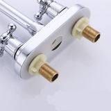 Modern 2-handle Silver Centerset Bathroom Sink Faucet