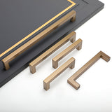 Champagne Bronze Square Cabinet Pulls for Kitchen